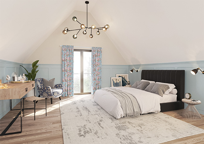 Bouquet Velvet, Cornflower - Made to Measure Curtain - Image 8